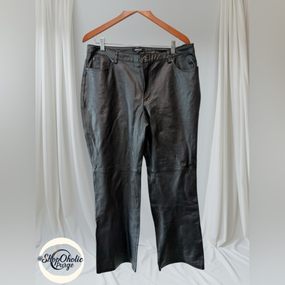 Metrostyle Black Leather Pants Size 14